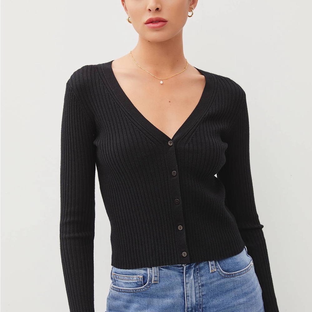 525 Ribbed Cropped Cardigan
